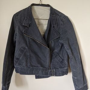 Black/grey denim jacket